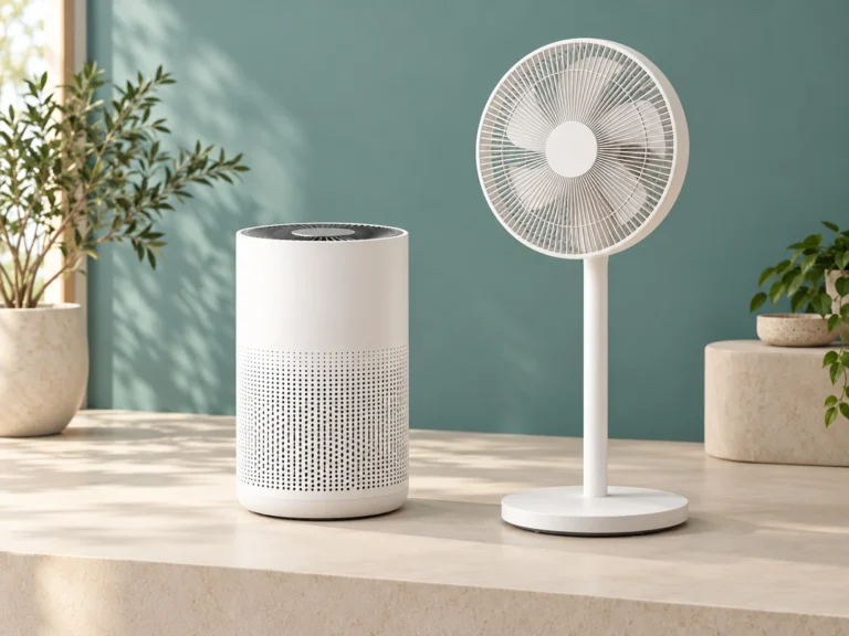 Air purifier and circulation fan — illustrative product-line image