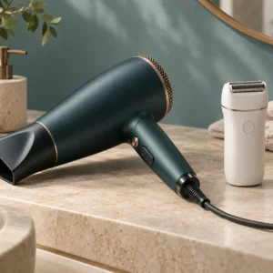 Hair dryer and electric grooming appliance — illustrative product-line image