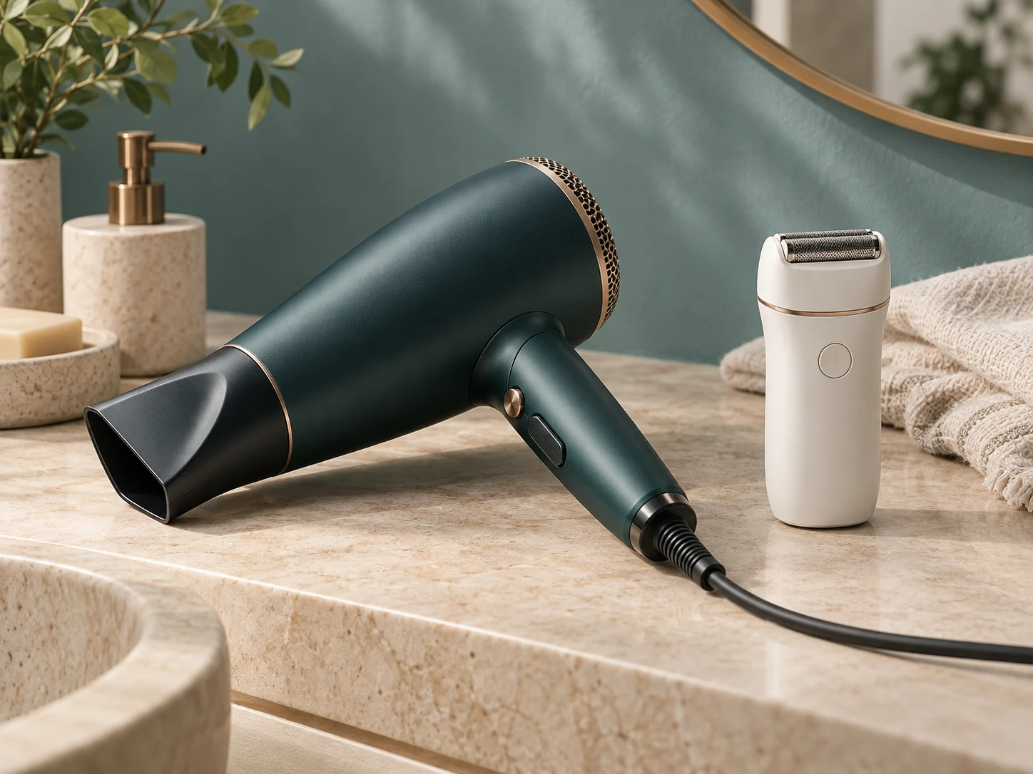 Hair dryer and electric grooming appliance — illustrative product-line image